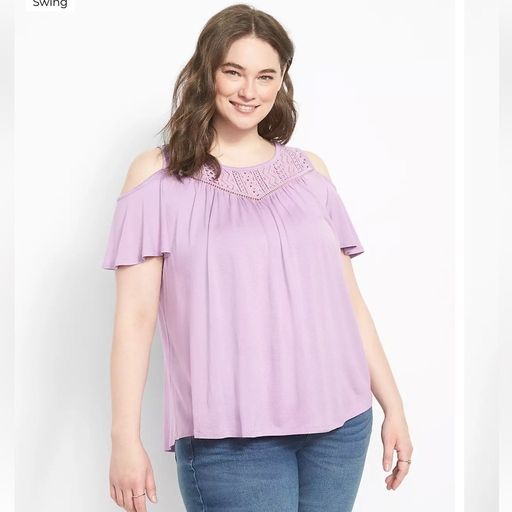 Lane Bryant short sleeve open crew neck top size 22/24